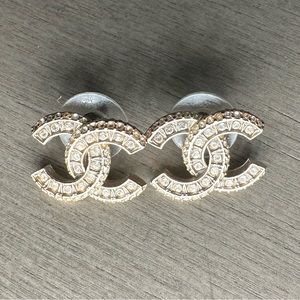 Chanel Gold CC Stud Earrings
